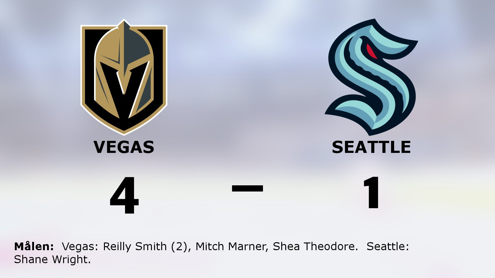 Vegas vann efter avgörande i tredje perioden mot gästande Seattle
