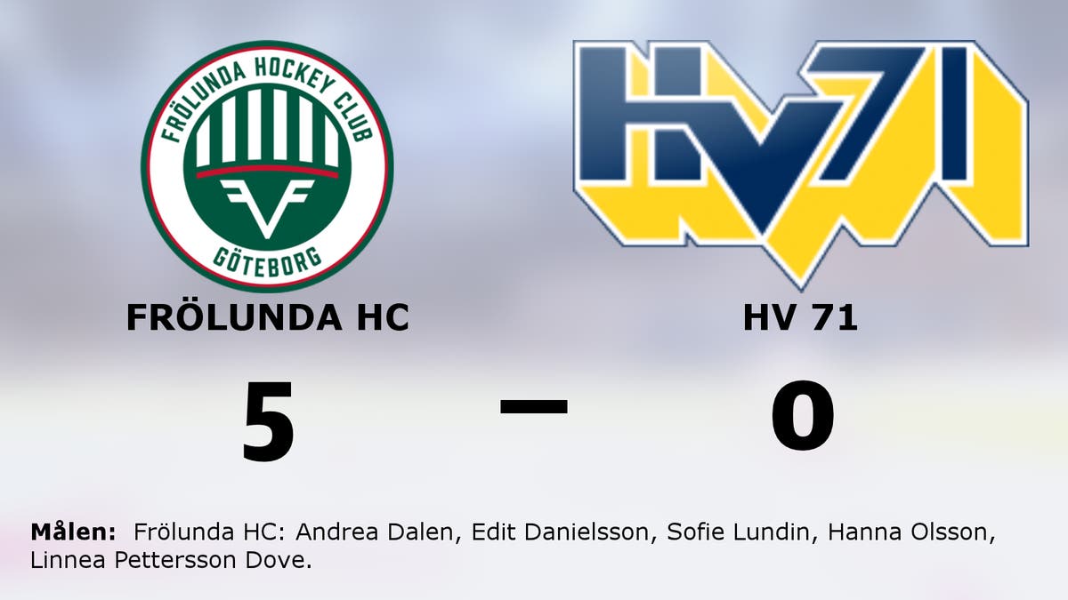 Stabil seger för Frölunda HC – höll nollan mot HV 71