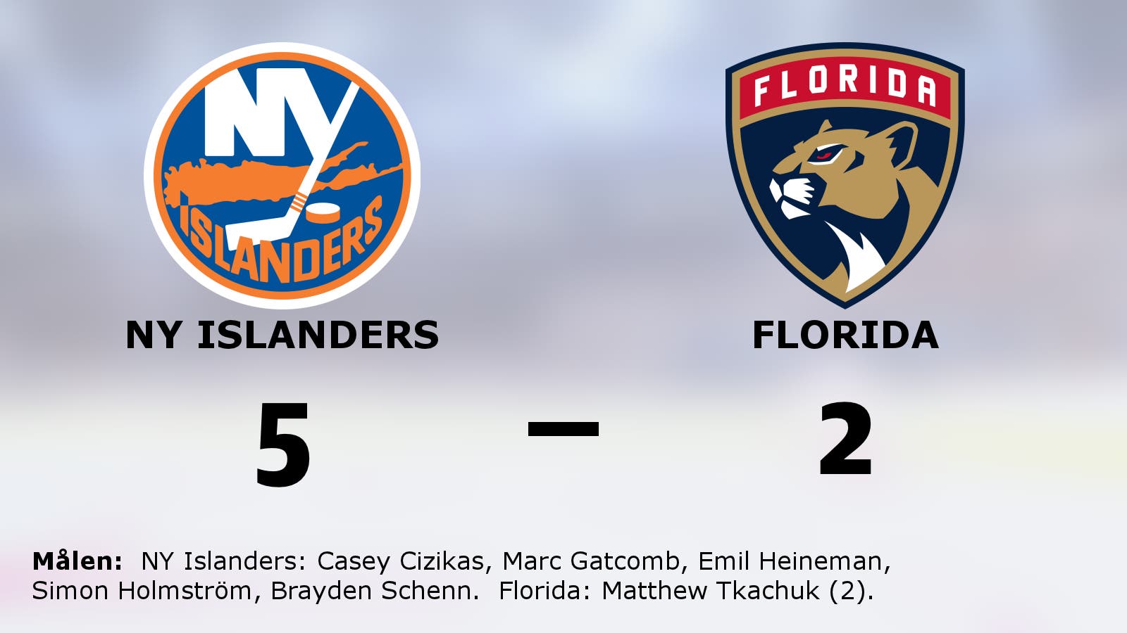 NY Islanders vann efter stark vändning mot Florida