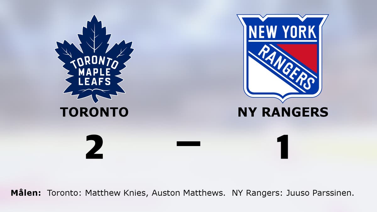 Toronto avgjorde i förlängningen mot NY Rangers