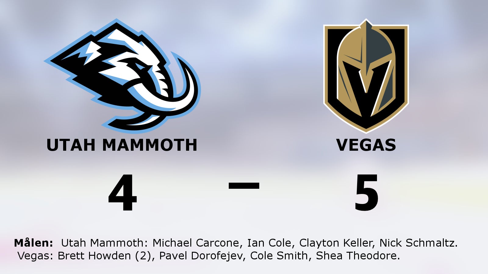 Vegas vann drama – kvitterade serien mot Utah Mammoth