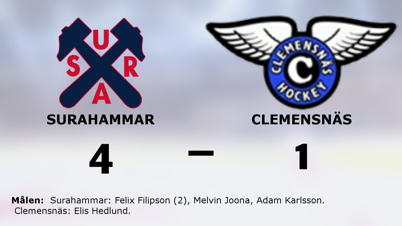 Förlustsviten bruten för Surahammar – efter 4–1 mot Clemensnäs