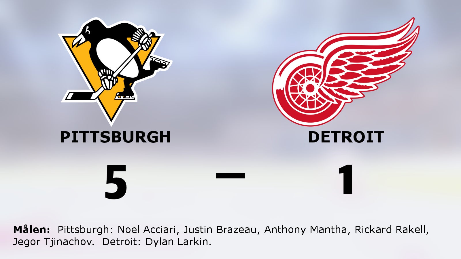 Pittsburgh besegrade Detroit på hemmaplan