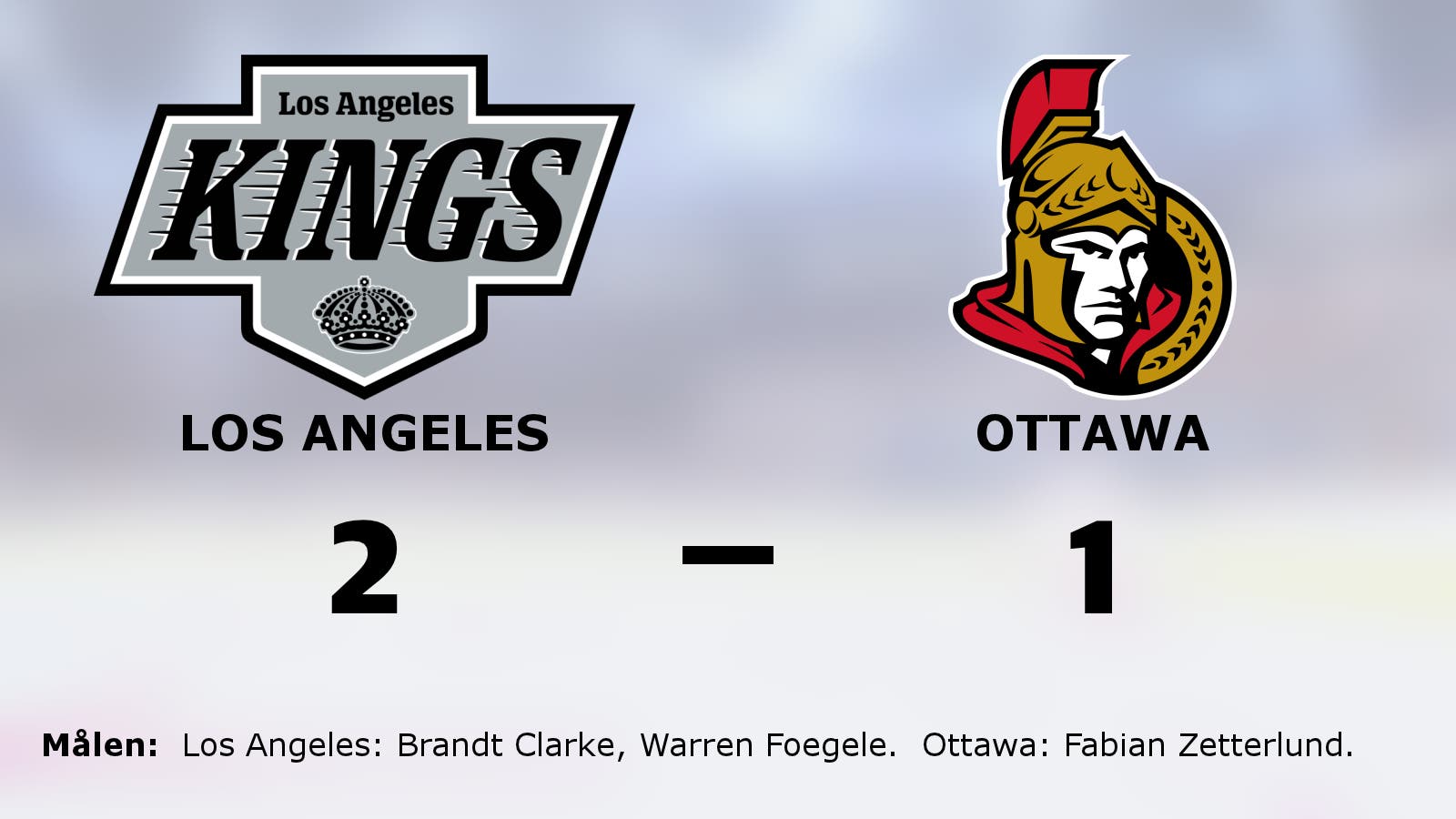 Tre poäng till Los Angeles efter avgörande i slutperioden mot Ottawa