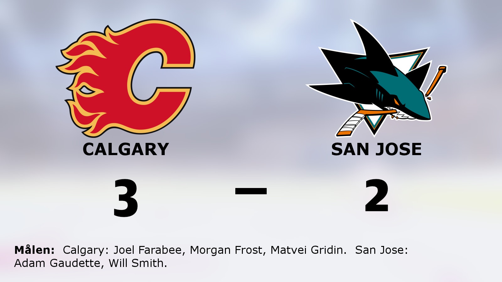 Calgary bröt tuffa sviten med 3–2 mot San Jose
