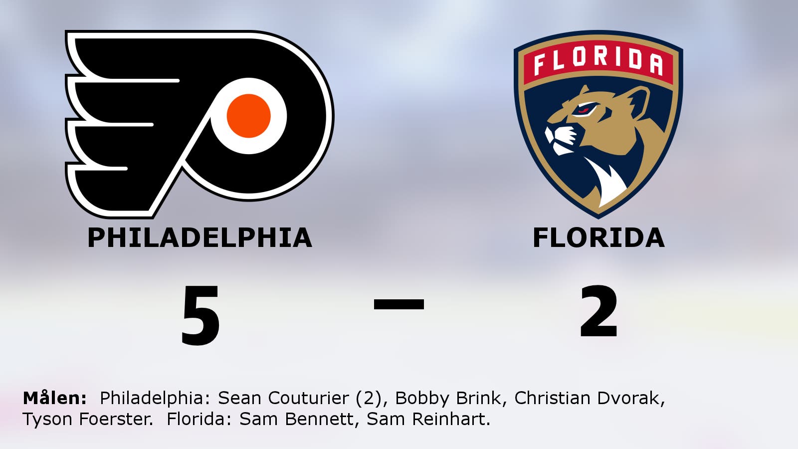 Sean Couturier i målform när Philadelphia vann mot Florida