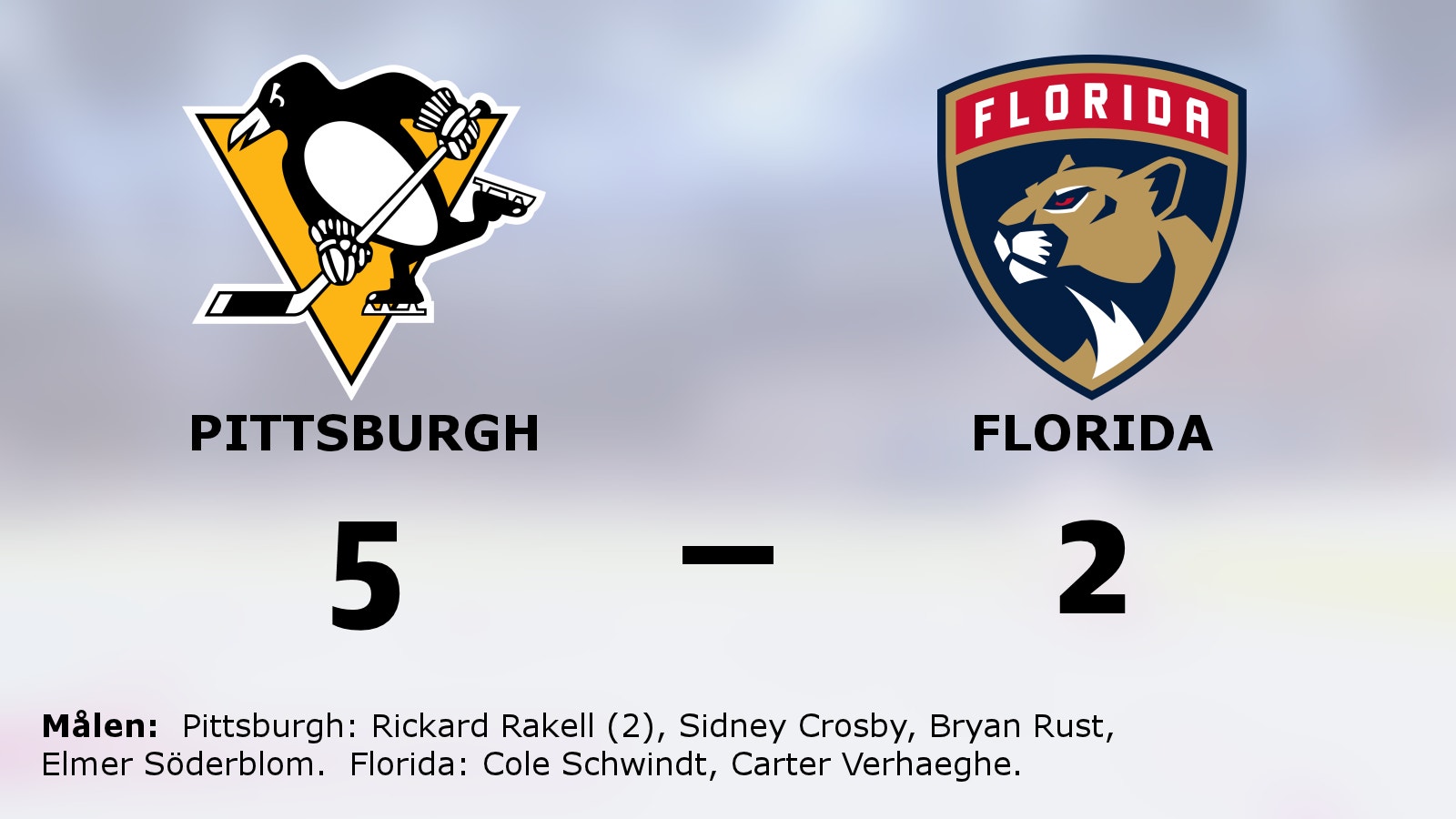Pittsburgh slog Florida efter Rickard Rakells dubbel