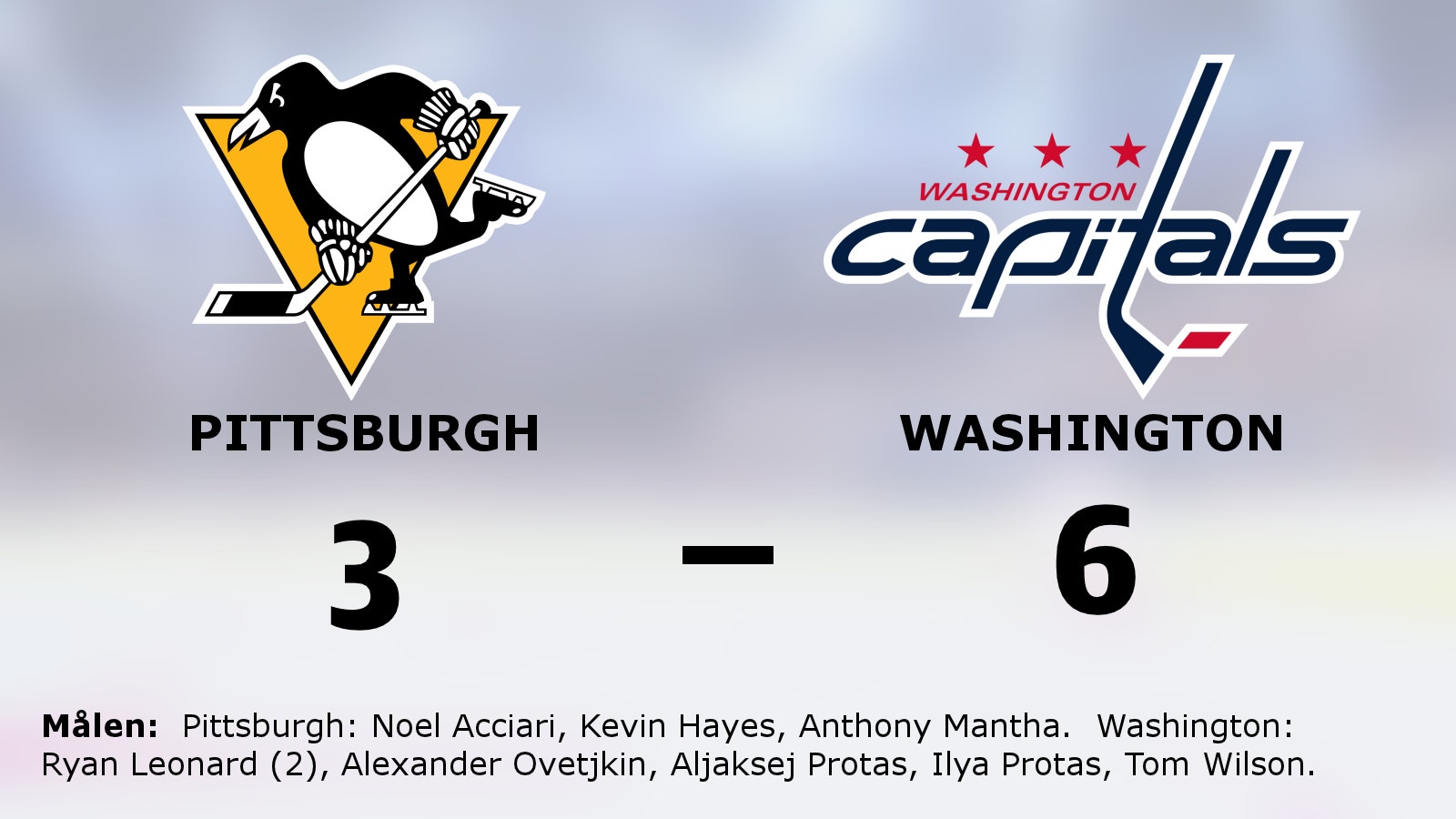 Två mål för Ryan Leonard när Washington besegrade Pittsburgh