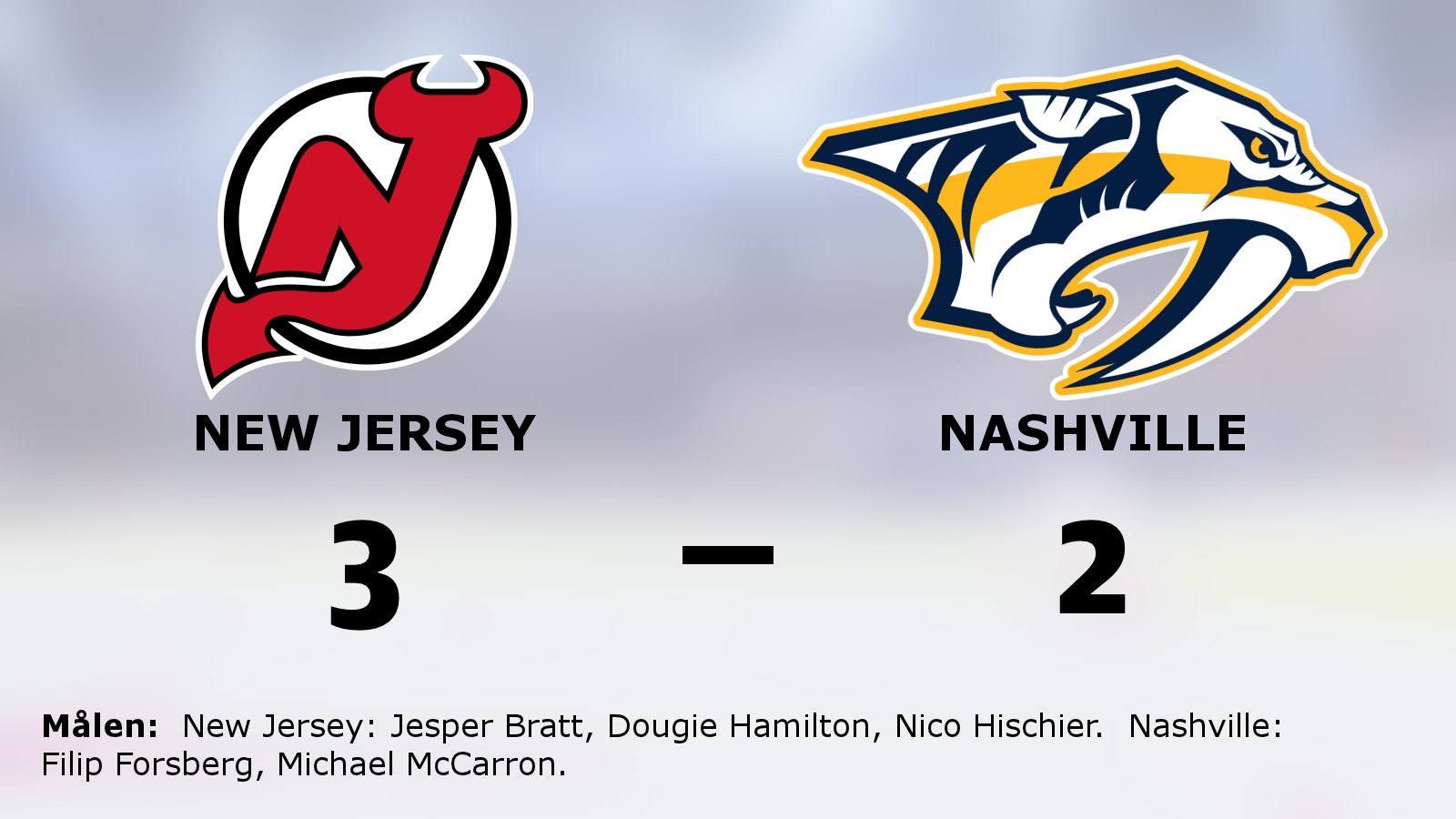 New Jersey vann efter förlängning mot Nashville