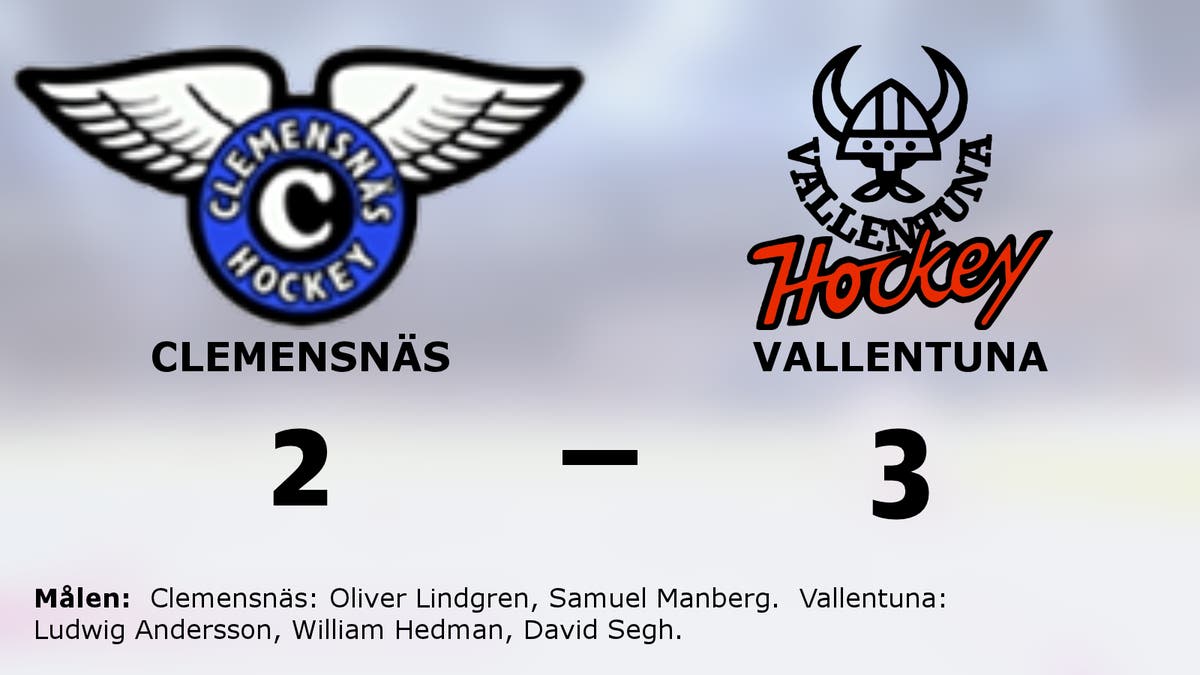 Vallentuna vann med 3–2 borta mot Clemensnäs