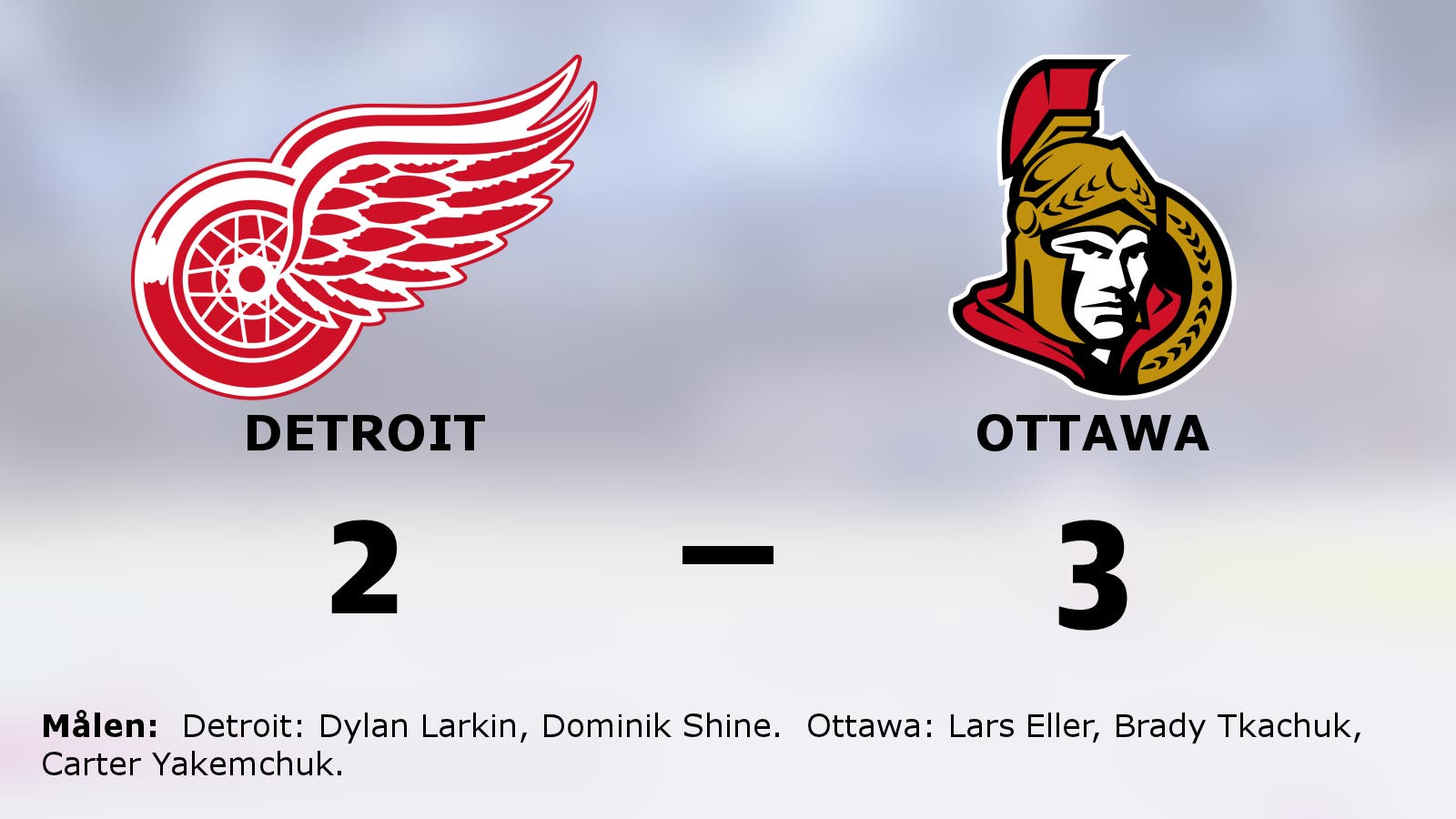 Bortasegern mot Detroit förlänger sviten för Ottawa