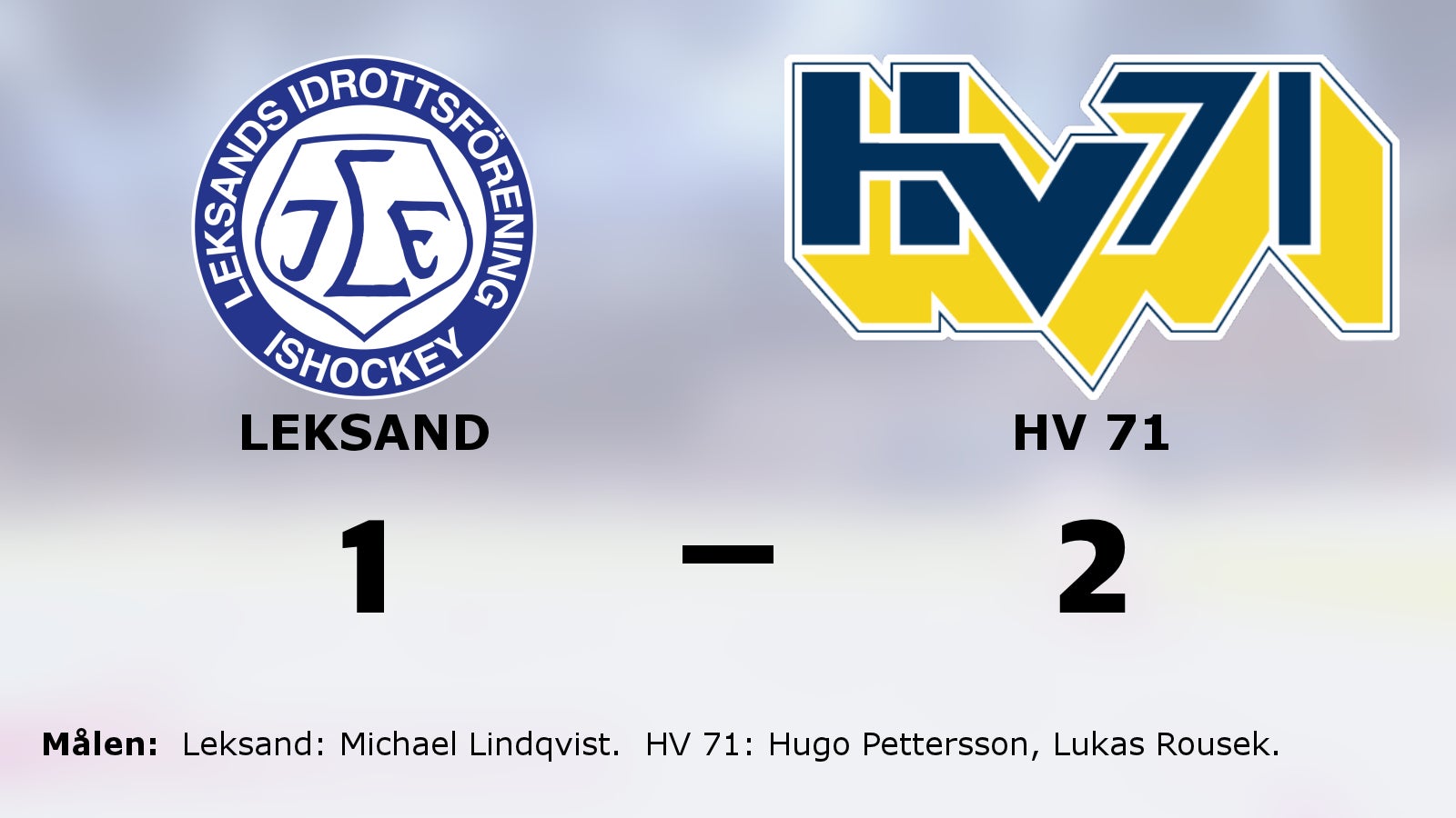 HV 71 klart för SHL – avgjorde serien mot Leksand efter rysare