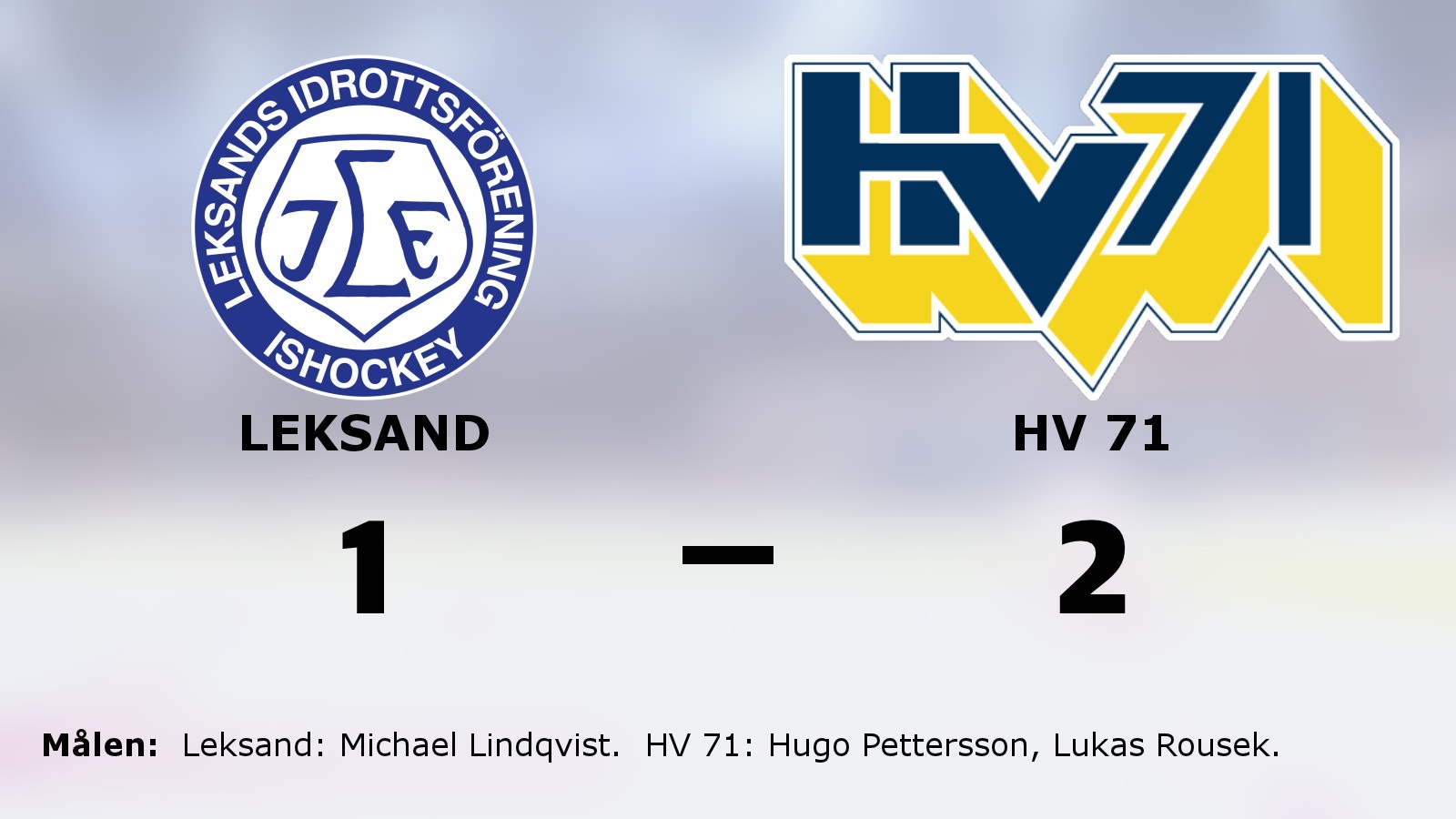 HV 71 klart för SHL – avgjorde serien mot Leksand efter rysare