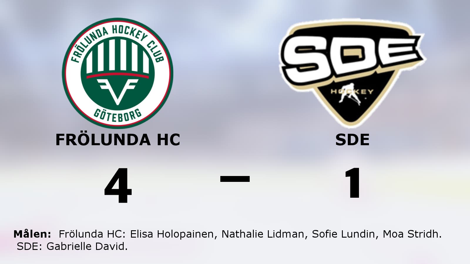 Frölunda HC vann andra matchen mot SDE