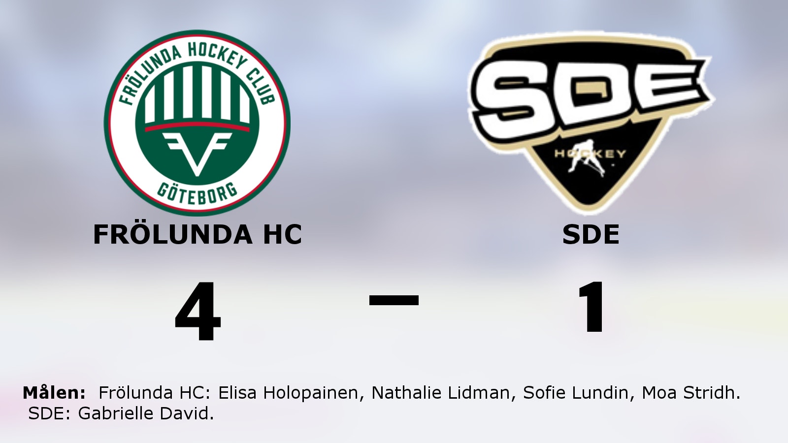 Frölunda HC vann andra matchen mot SDE