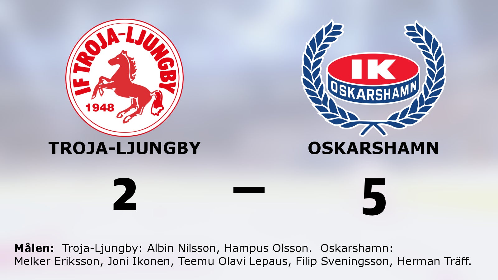 Seger för Oskarshamn mot Troja-Ljungby på bortaplan