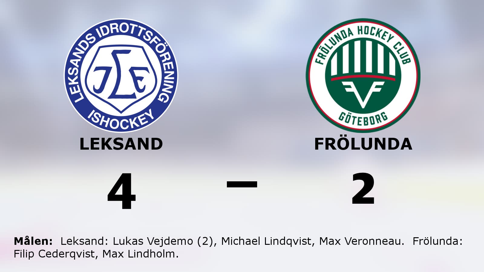 Leksand avgjorde i tredje perioden – vann mot Frölunda