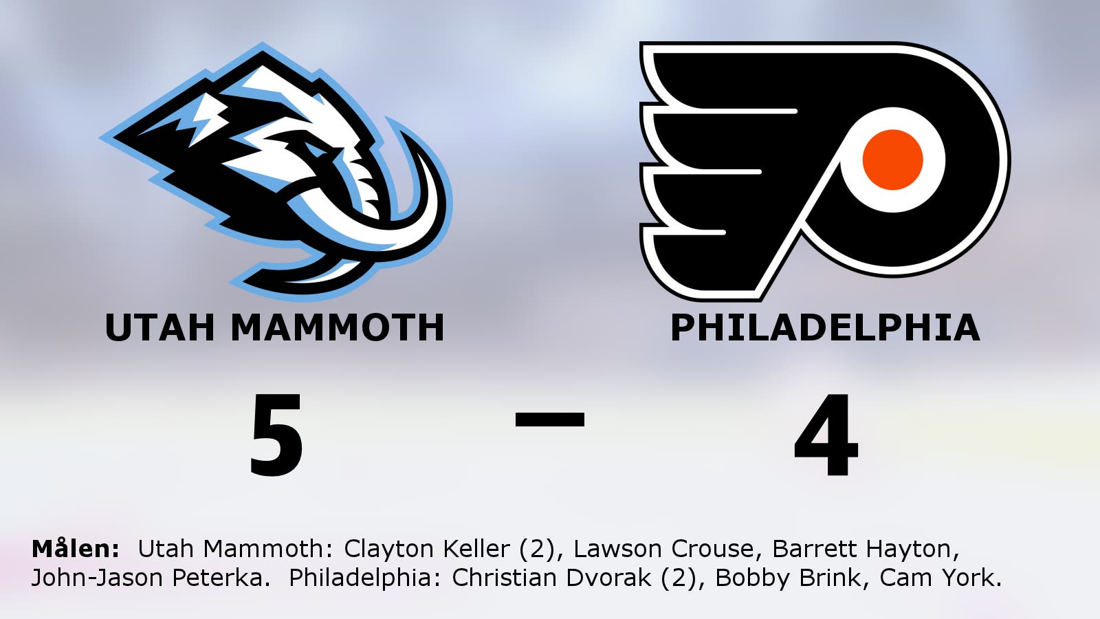 Clayton Keller stor matchhjälte för Utah Mammoth mot Philadelphia