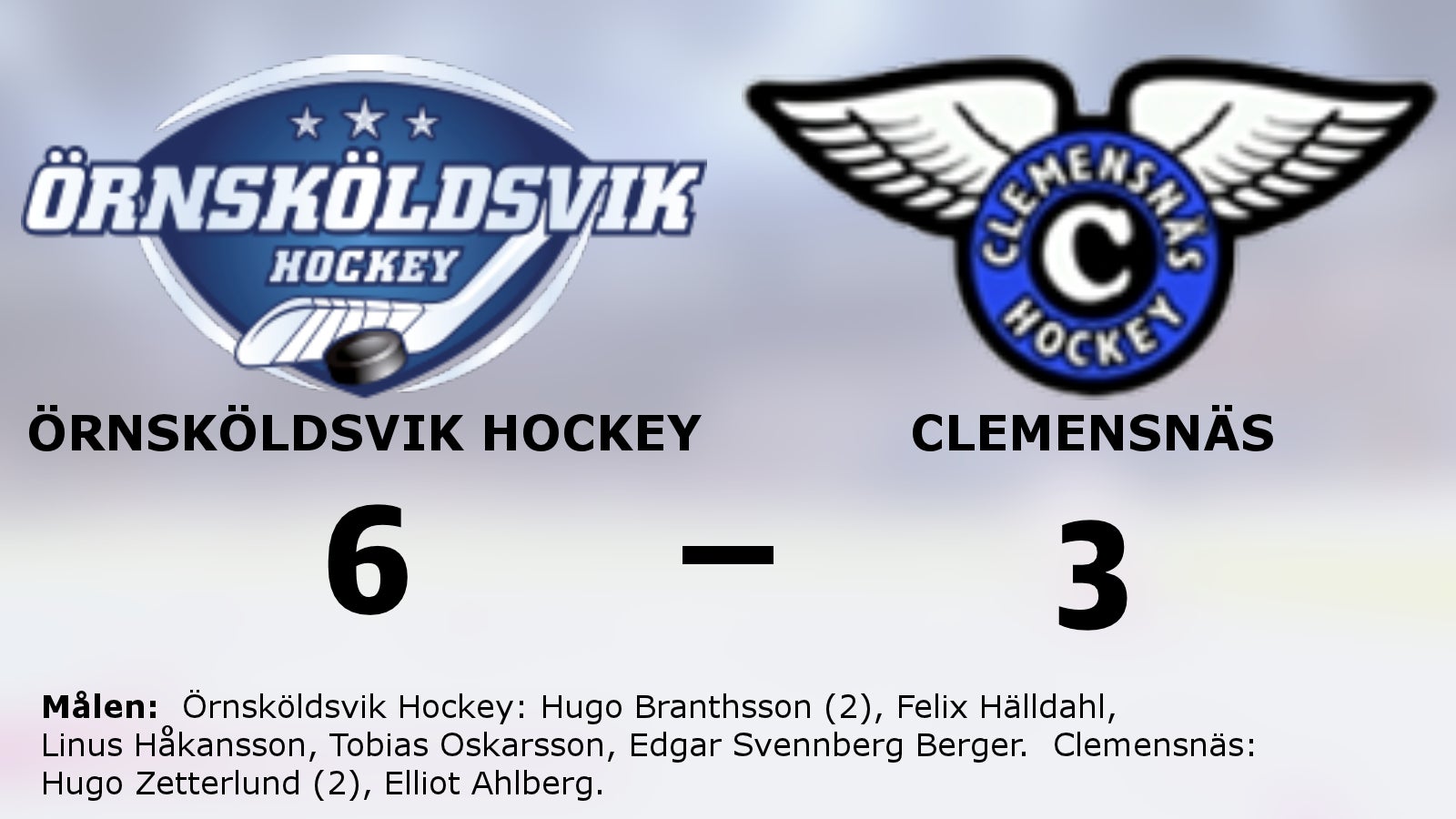 Två mål för Hugo Branthsson när Örnsköldsvik Hockey vann mot Clemensnäs