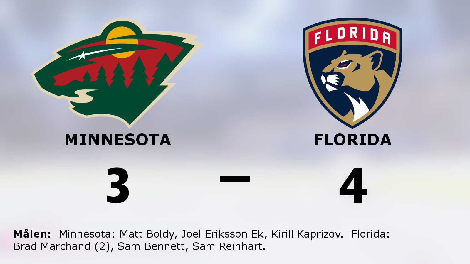 Florida vinnare mot Minnesota – avgjorde i förlängningen
