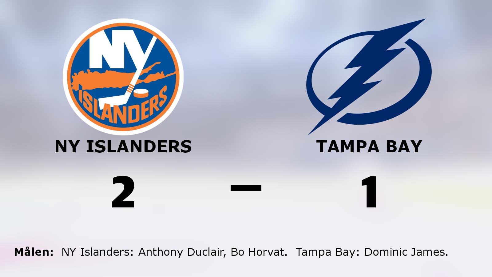 Segersviten sprack för Tampa Bay mot NY Islanders