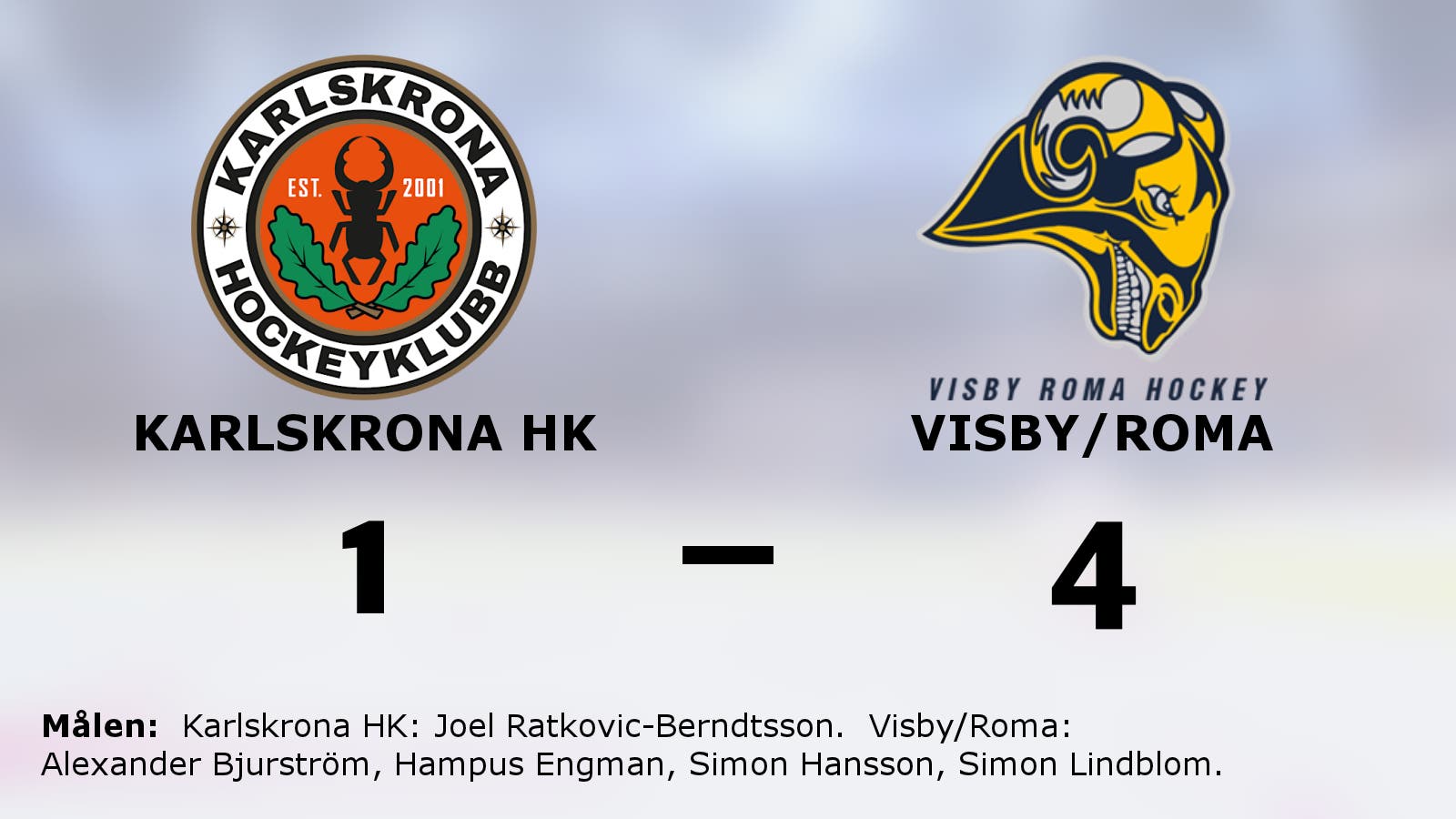 Bra start för Visby/Roma i matchserien mot Karlskrona HK
