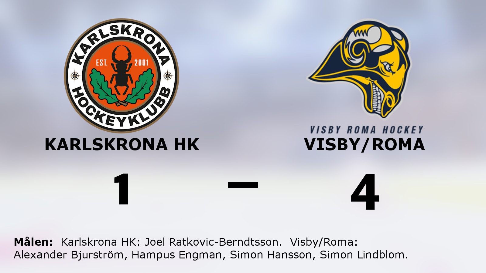 Bra start för Visby/Roma i matchserien mot Karlskrona HK