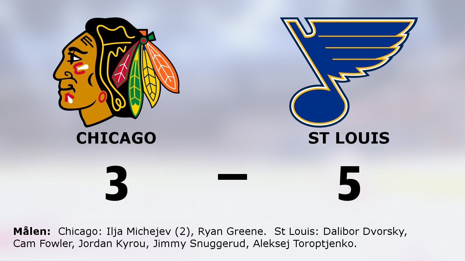 Seger för St Louis mot Chicago