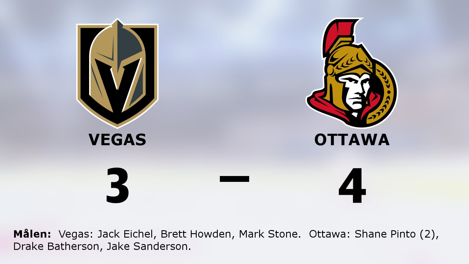 Ottawa starkast i straffläggningen – vann borta mot Vegas