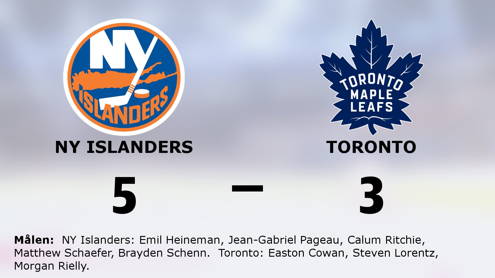 NY Islanders bröt tunga trenden mot Toronto