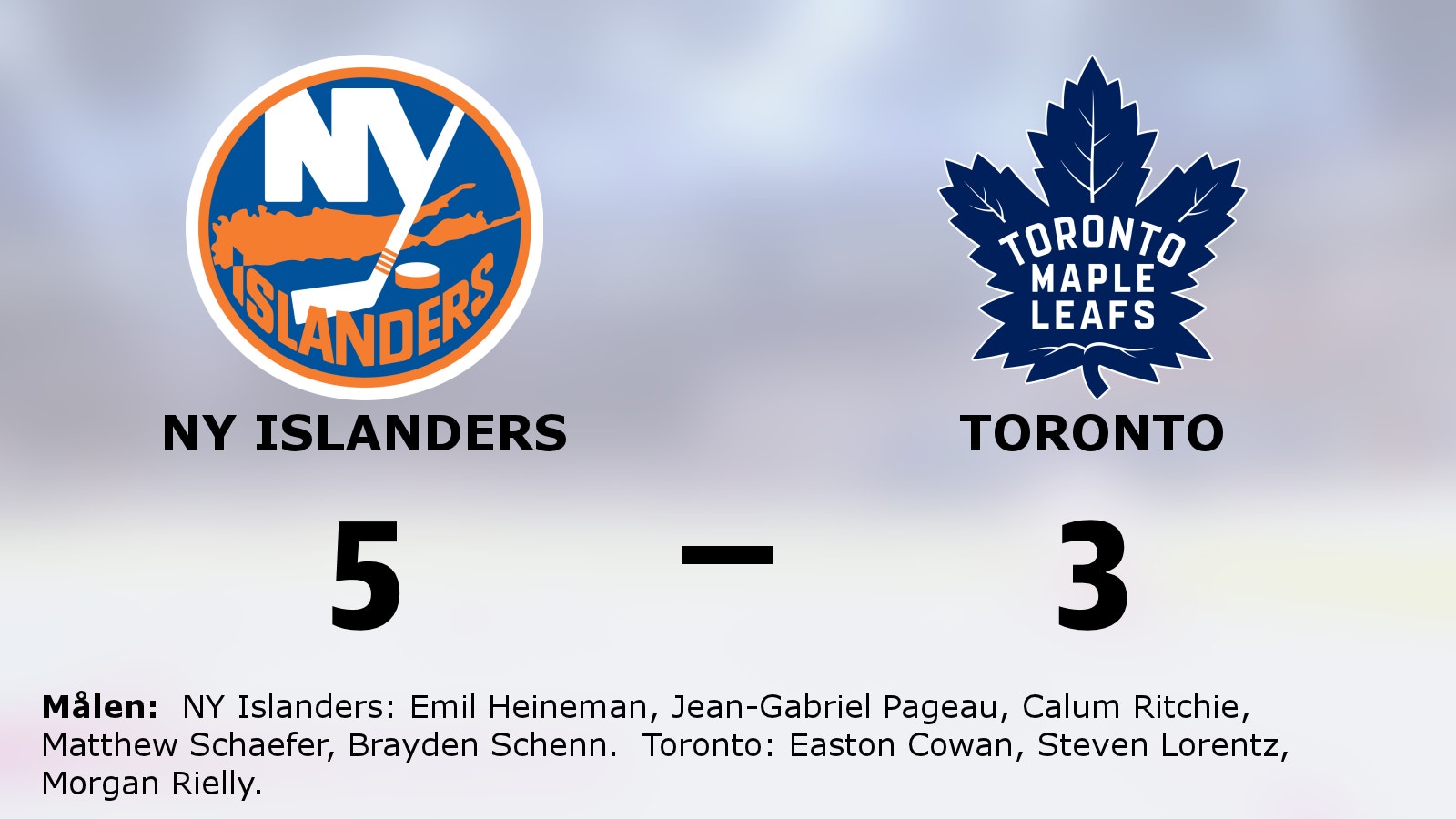 NY Islanders bröt tunga trenden mot Toronto