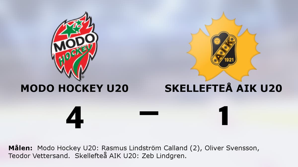 Rasmus Lindström Calland i målform när Modo Hockey U20 vann mot Skellefteå AIK U20