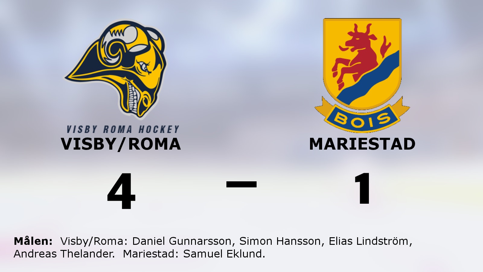 Visby/Romas segerrad mot Mariestad intakt