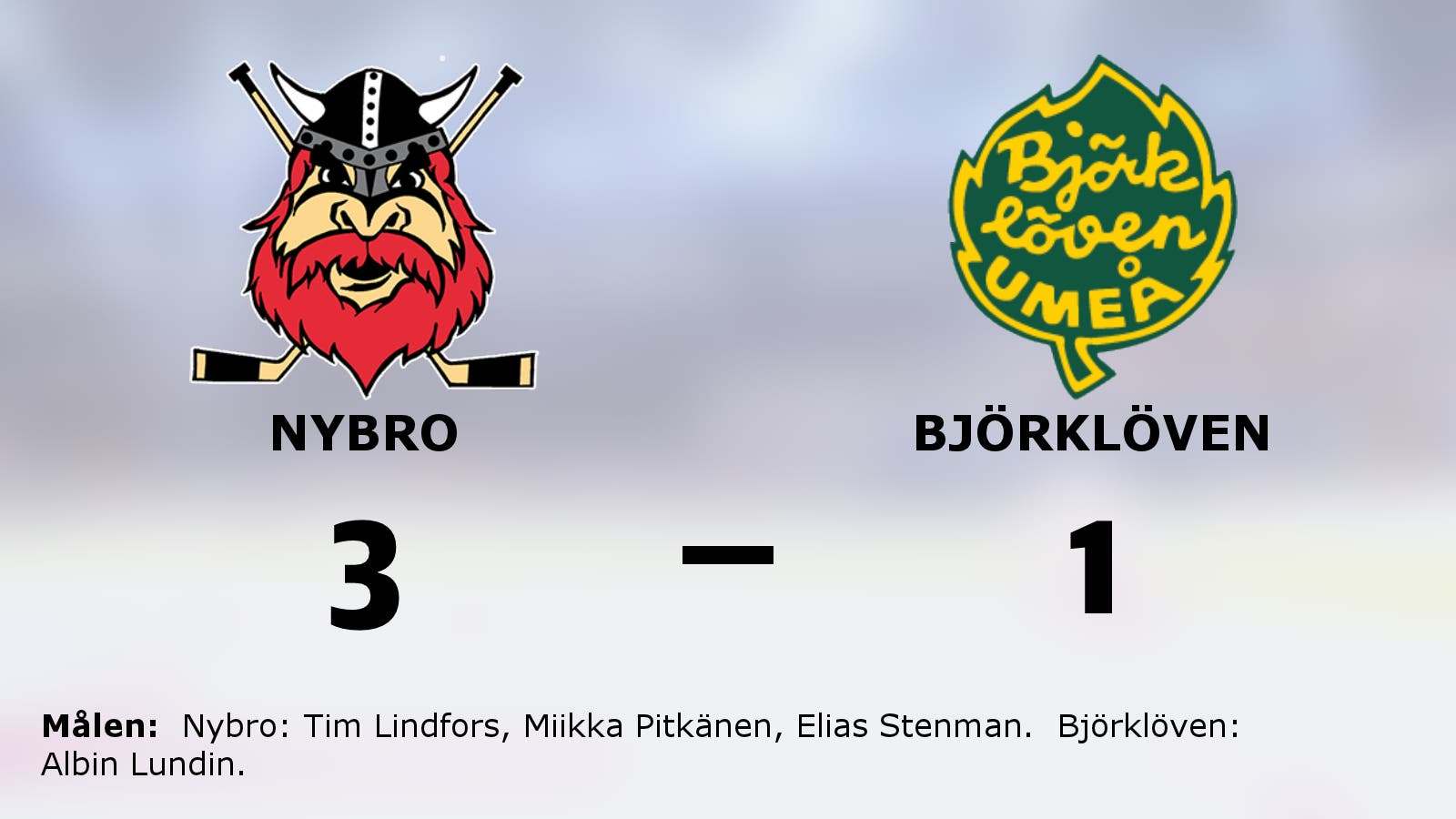 Nybro segrade mot Björklöven i hockeyallsvenskan