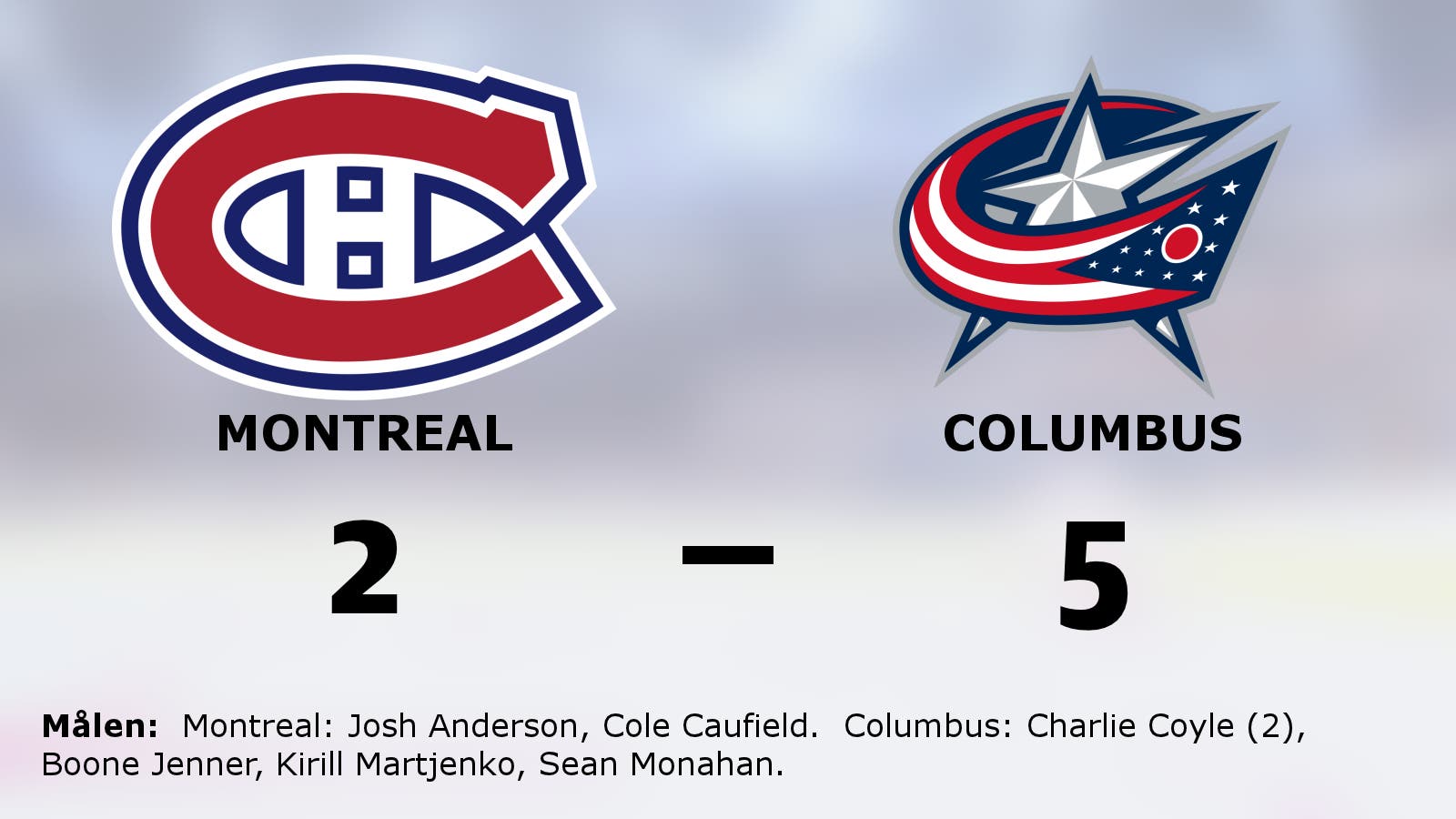 Coyle bakom Columbus vinst mot Montreal