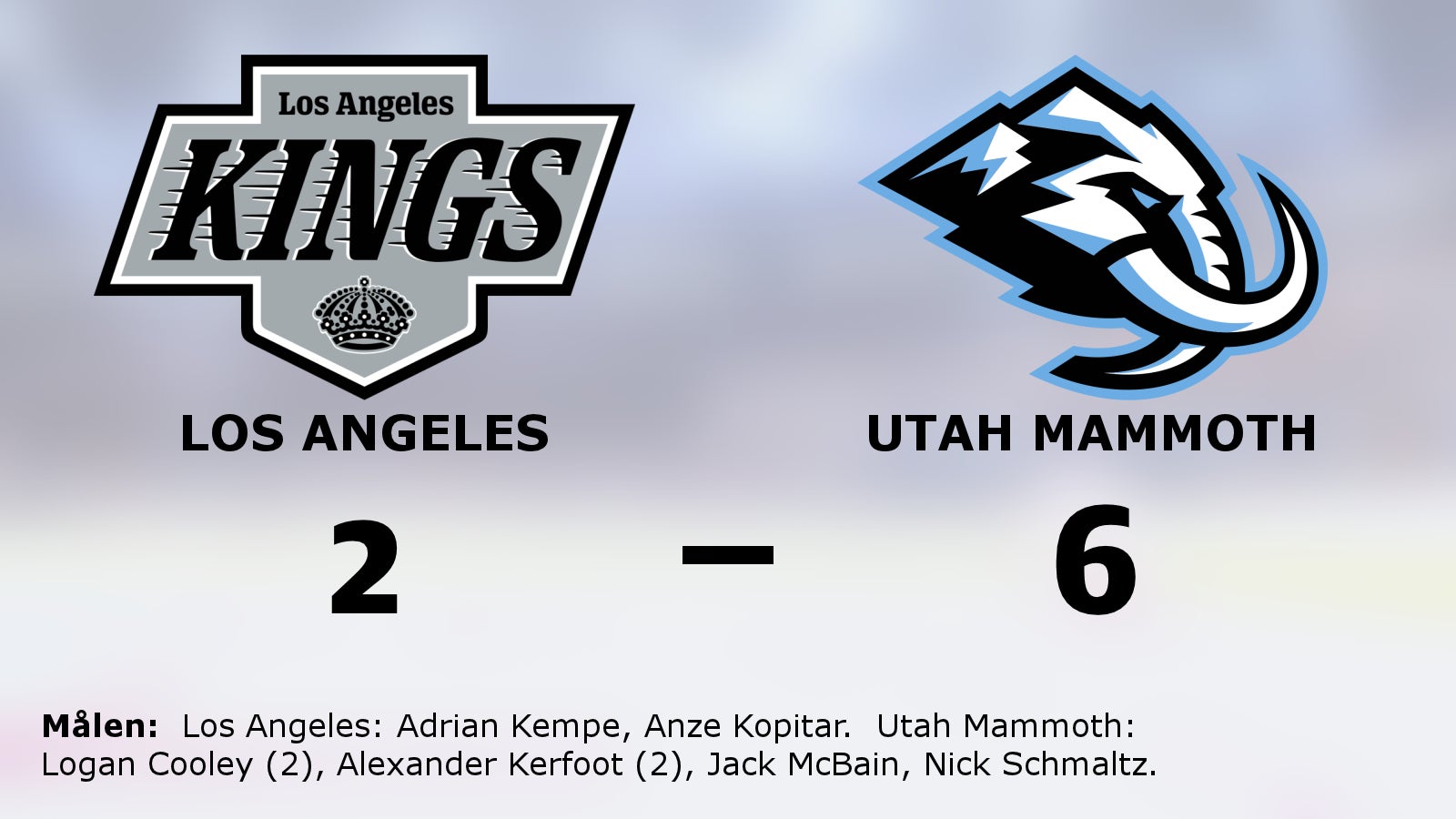 Utah Mammoth vann på bortaplan mot Los Angeles