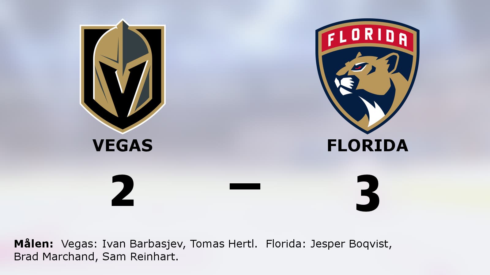 Florida besegrade Vegas med knapp marginal