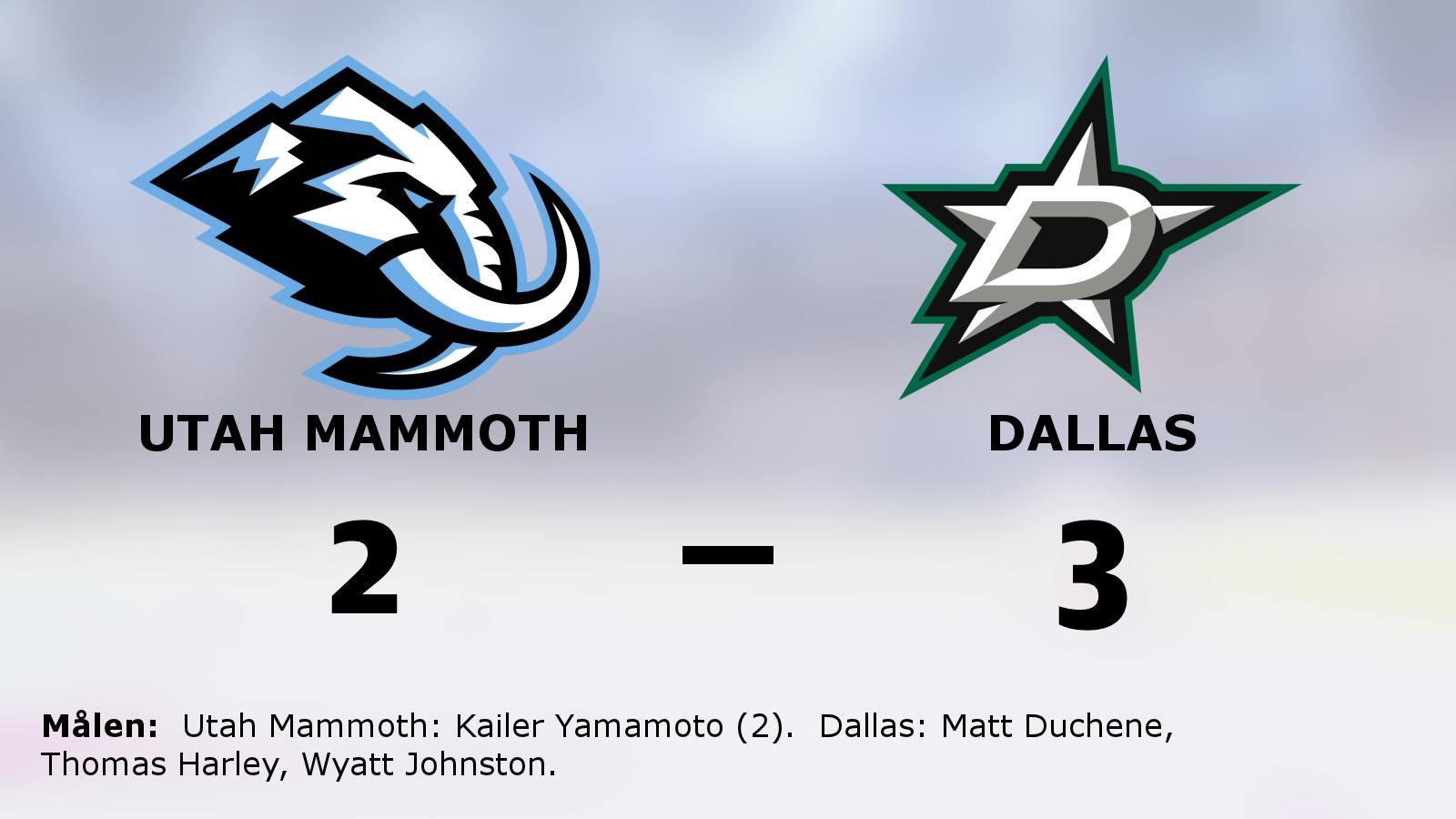 Dallas segerrad fortsätter efter 3–2 mot Utah Mammoth