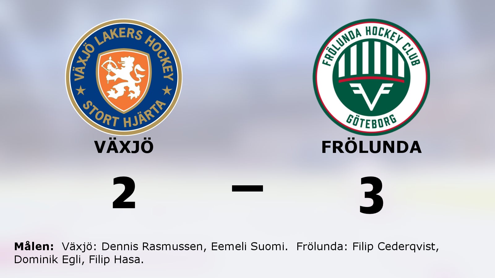 Straffseger för Frölunda borta mot Växjö