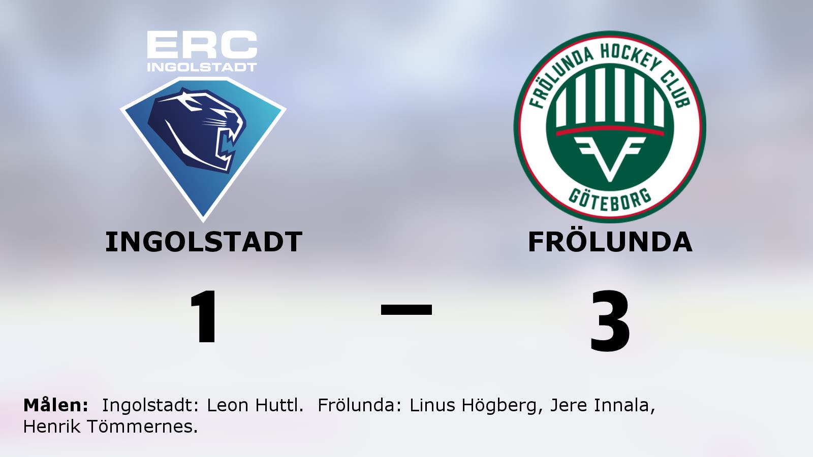 Frölunda vann mot Ingolstadt