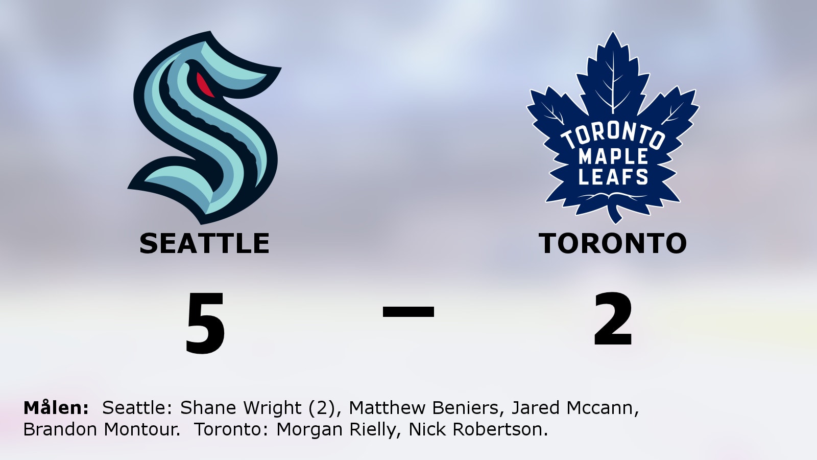 Shane Wright i målform när Seattle vann mot Toronto
