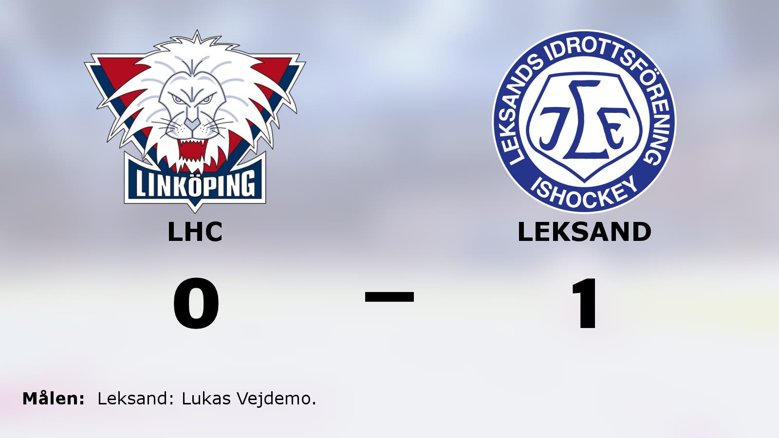 Lukas Vejdemos mål avgörande när Leksand vann mot LHC