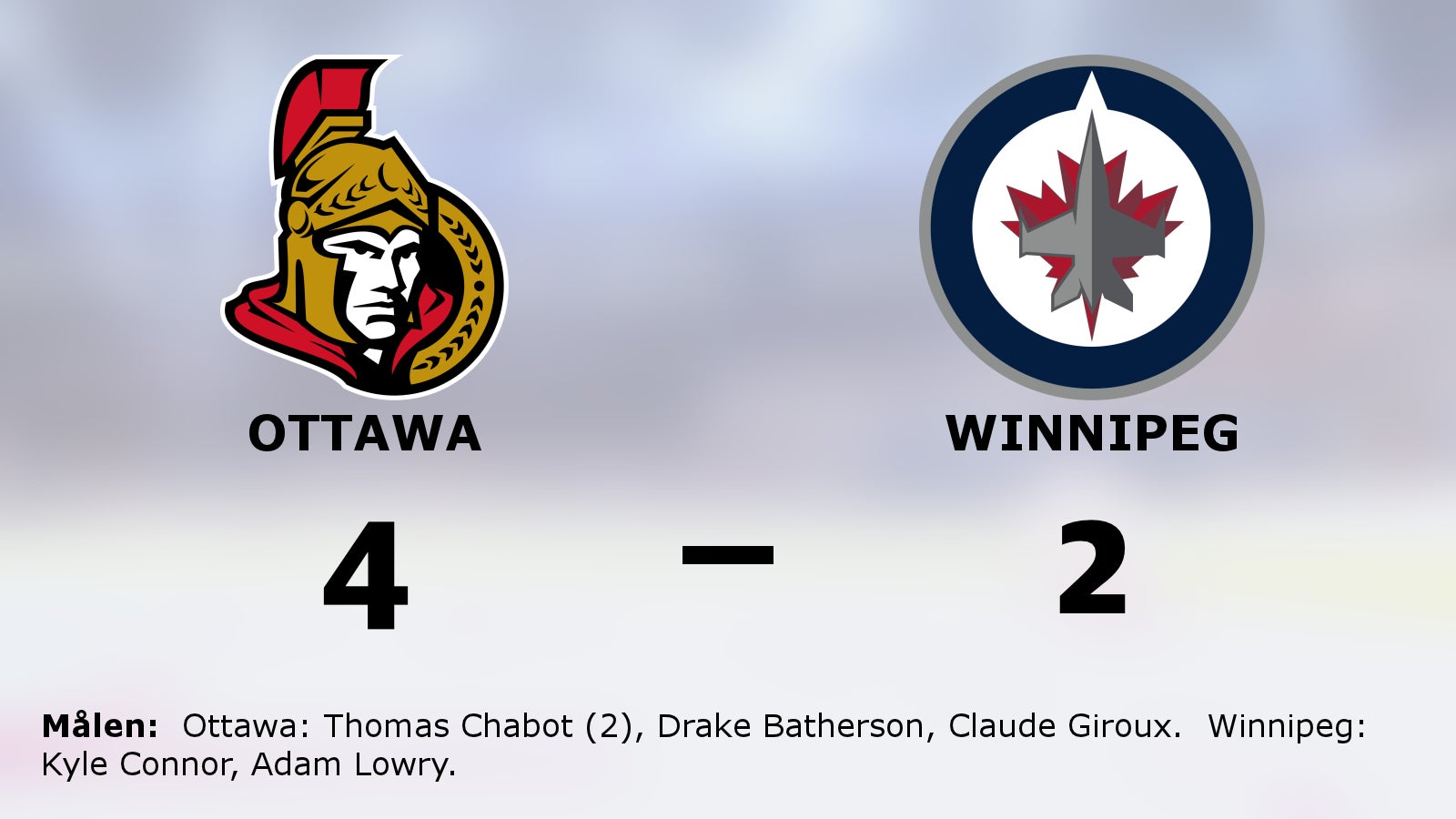 Thomas Chabot i form när Ottawa vann mot Winnipeg