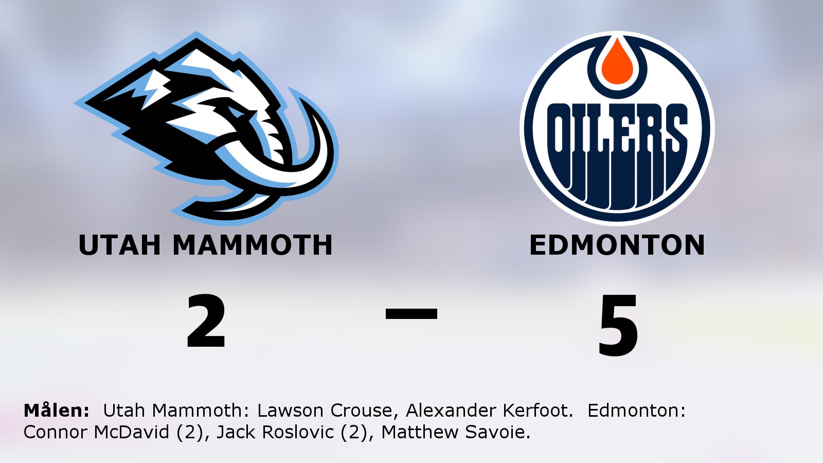 Edmonton förlänger segersviten mot Utah Mammoth