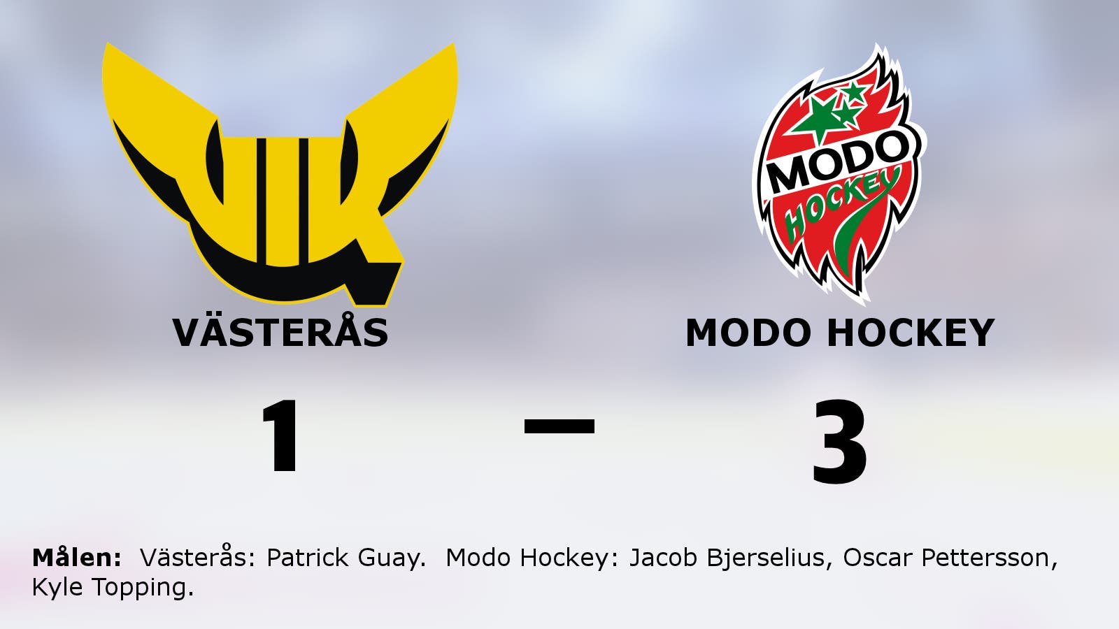 Modo Hockey vann på bortaplan mot Västerås