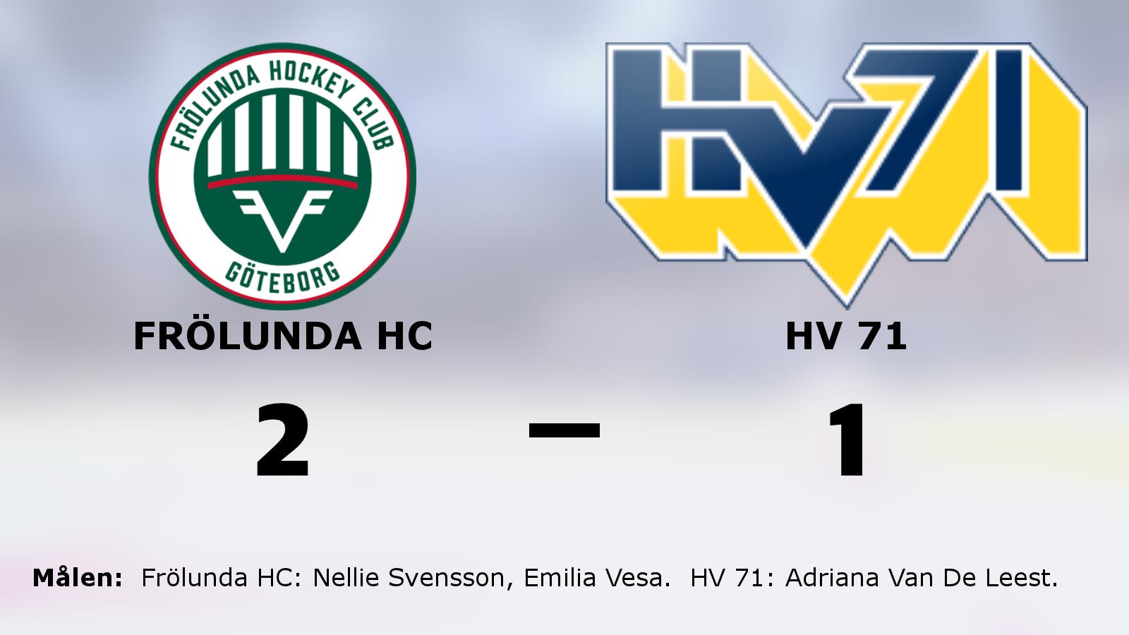 Frölunda HC:s fina svit mot HV 71 fortsätter