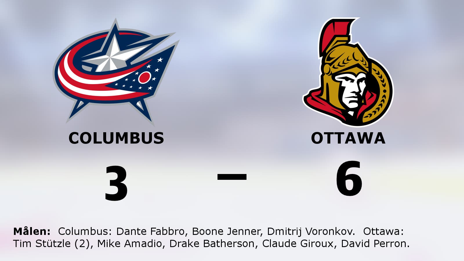 Tim Stützle tvåmålsskytt när Ottawa vann mot Columbus