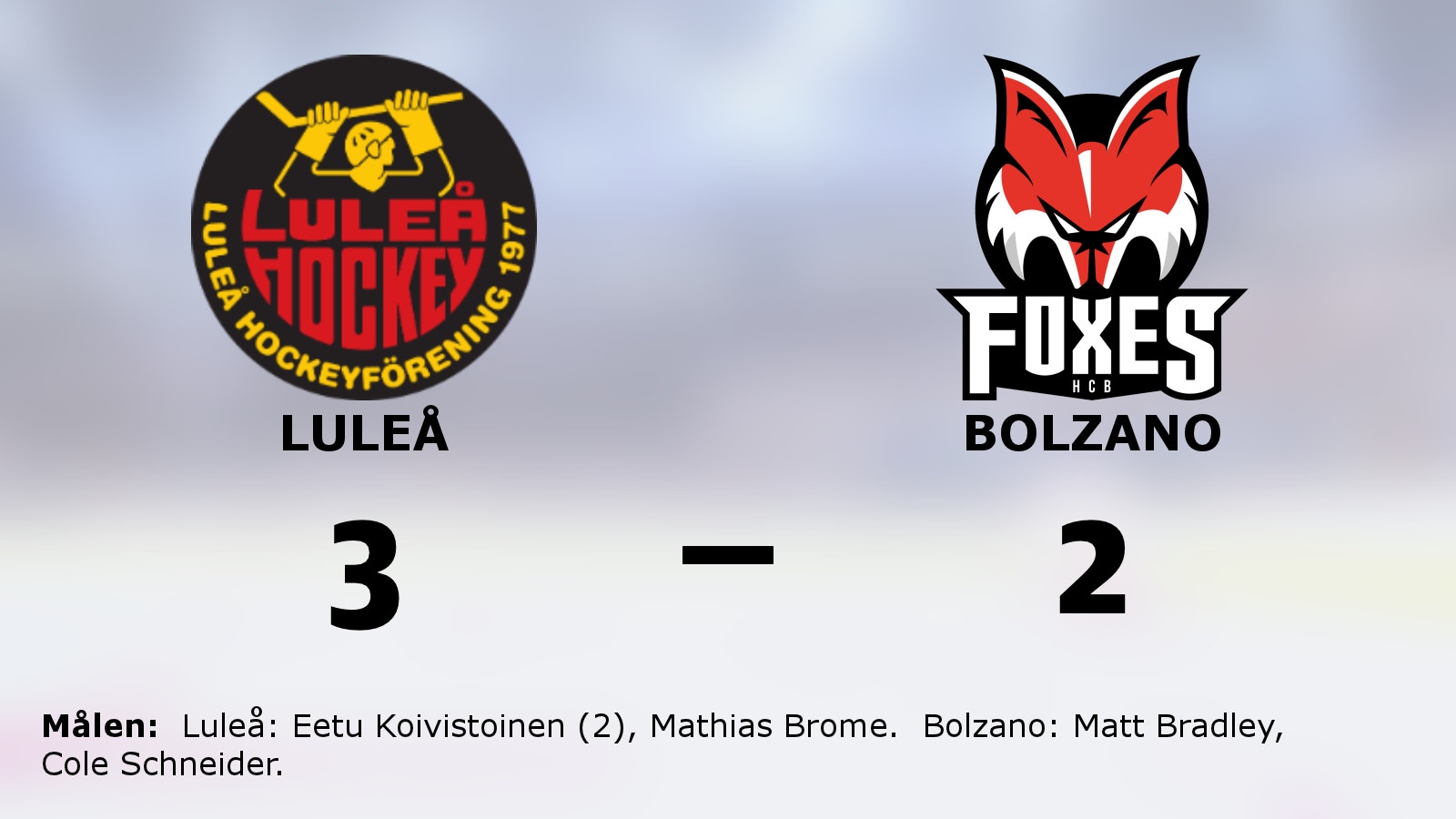 Seger för Luleå mot Bolzano