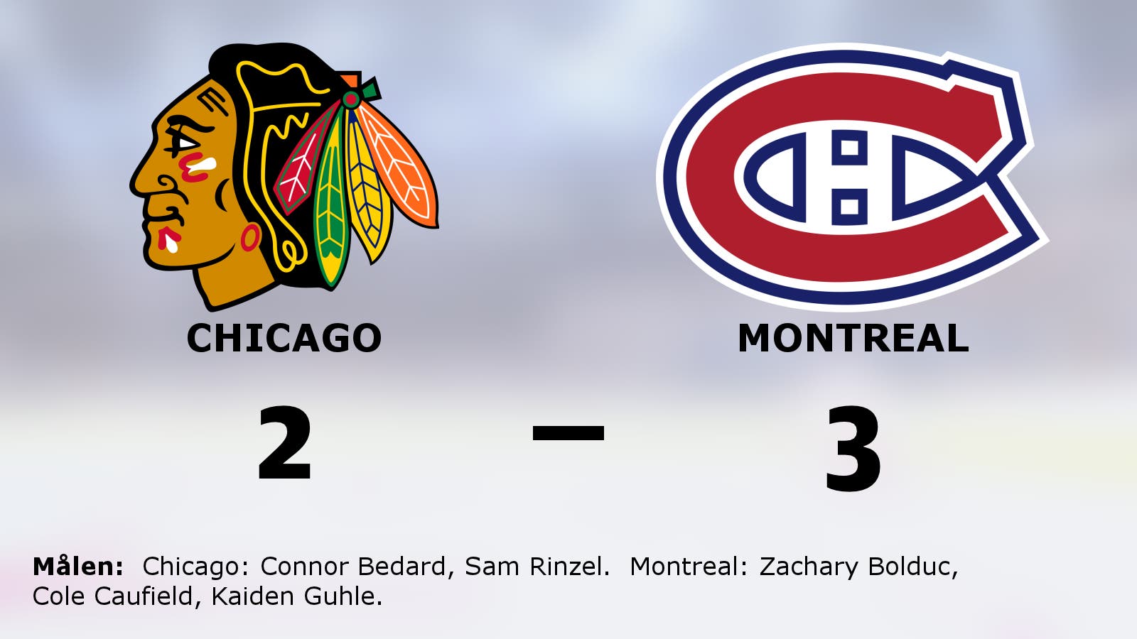 Montreal avgjorde i tredje perioden mot Chicago