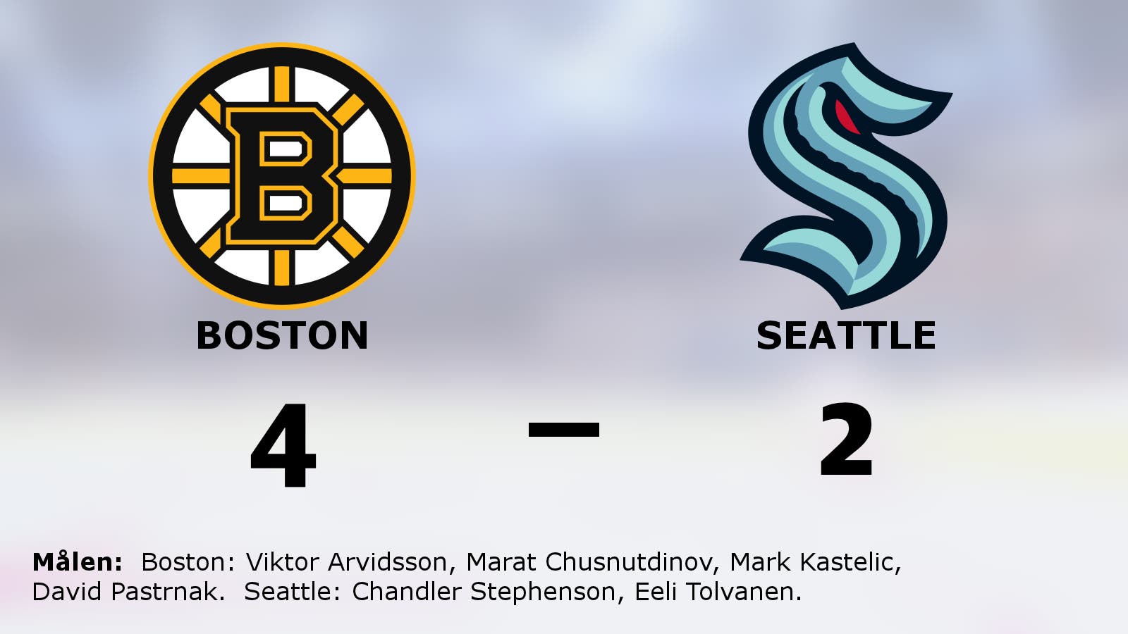 Bostons fina svit håller i sig efter 4–2 mot Seattle
